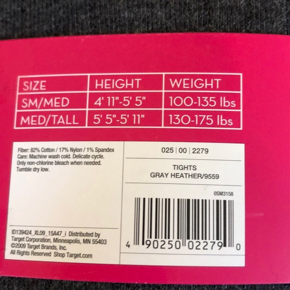 Gray Heather Wide Rib Tights Medium/Tall NEW! - Picture 4 of 5